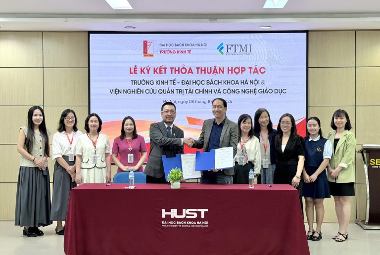 Trường Kinh tế – Đại học Bách khoa Hà Nội ký kết thỏa thuận hợp tác với Công ty Cổ phần Chứng khoán Pinetree và Viện Nghiên cứu Quản trị Tài chính & Công nghệ Giáo dục (FTMI)